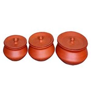 Clay Large Degchi Set (3 pcs set)