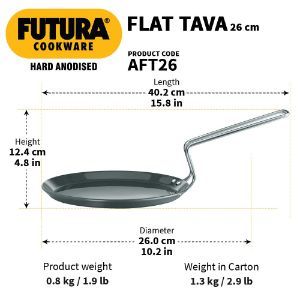 Futura Hard Anodised Flat Tava 26Cm-L55