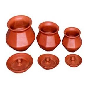 [361534] Clay Pahal Handi Set (3 pcs set)