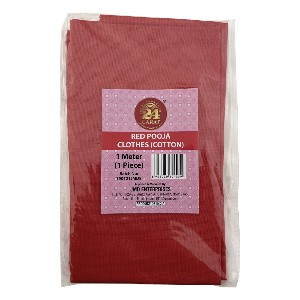 [111023] 24C Pooja Cloth (Red) Cotton  1Mt